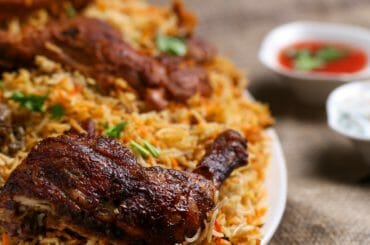 Plate Of Rice And Cooked Meat 1624487
